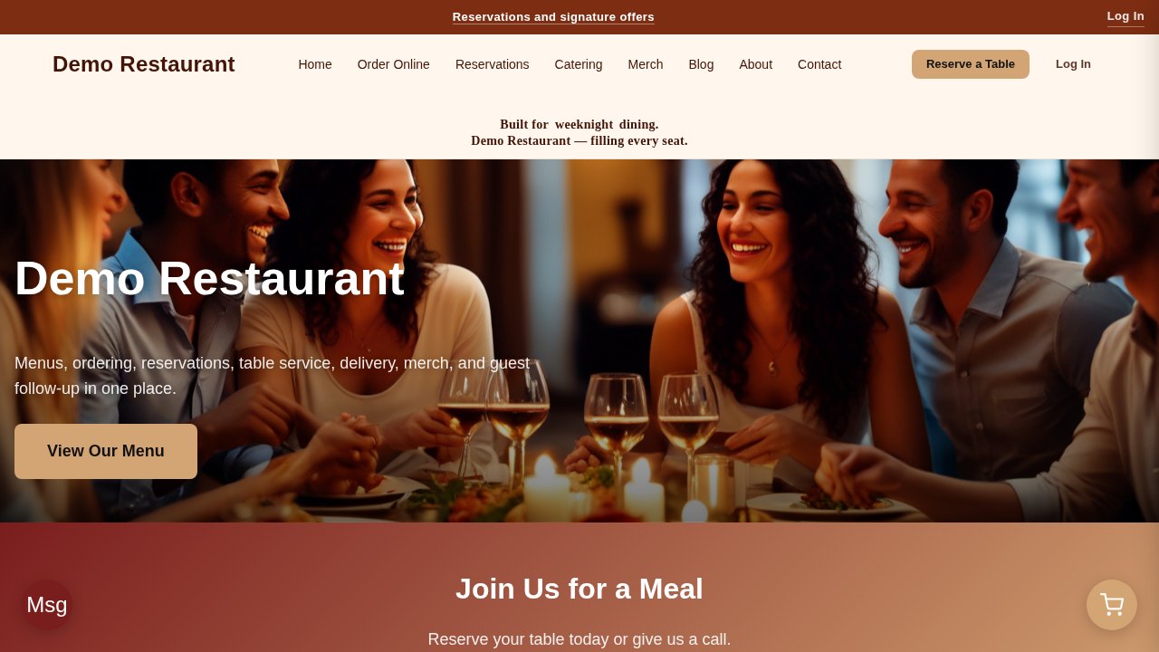 Demo Restaurant (live demo) screenshot